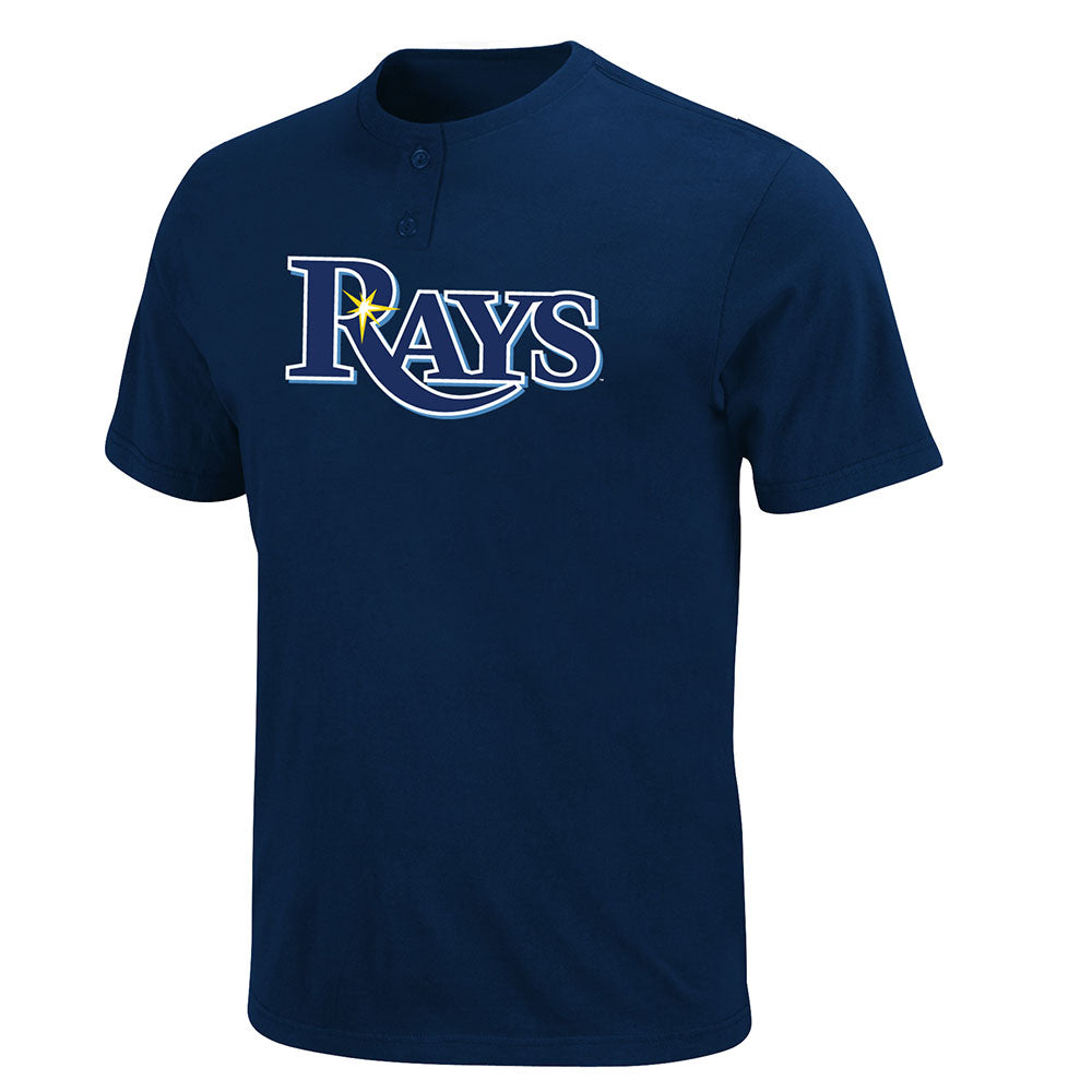 Tampa Bay Rays 2 Button MLB Logo T Shirt - size XXL