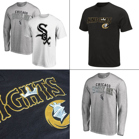 Chicago White Sox MLB Affiliate Adult MiLB 2 Button T shirt + Charlotte Knights T
